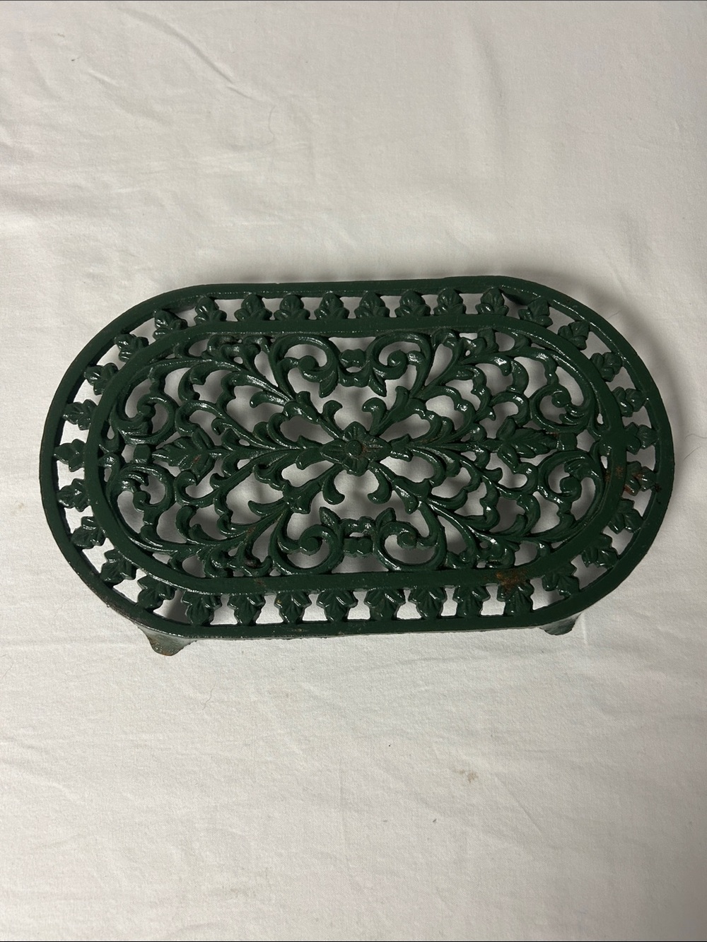 Vintage style cast iron Trivet Black